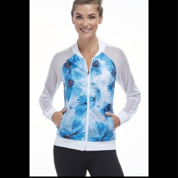 Fabletics Tropical Print Mesh Windbreaker Jacket - Picture 1 of 5